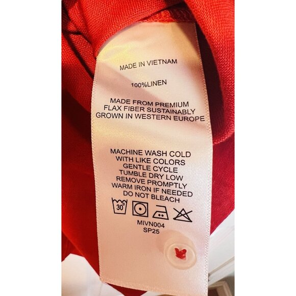 Quince 100% European Linen Tank Chile Red Size Small Classic Quiet Luxury NWT - Picture 8 of 10